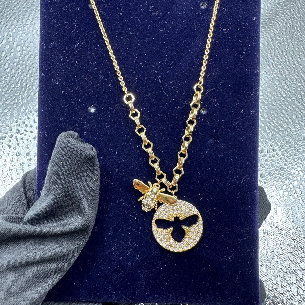 Gold Bee Pendant Necklace